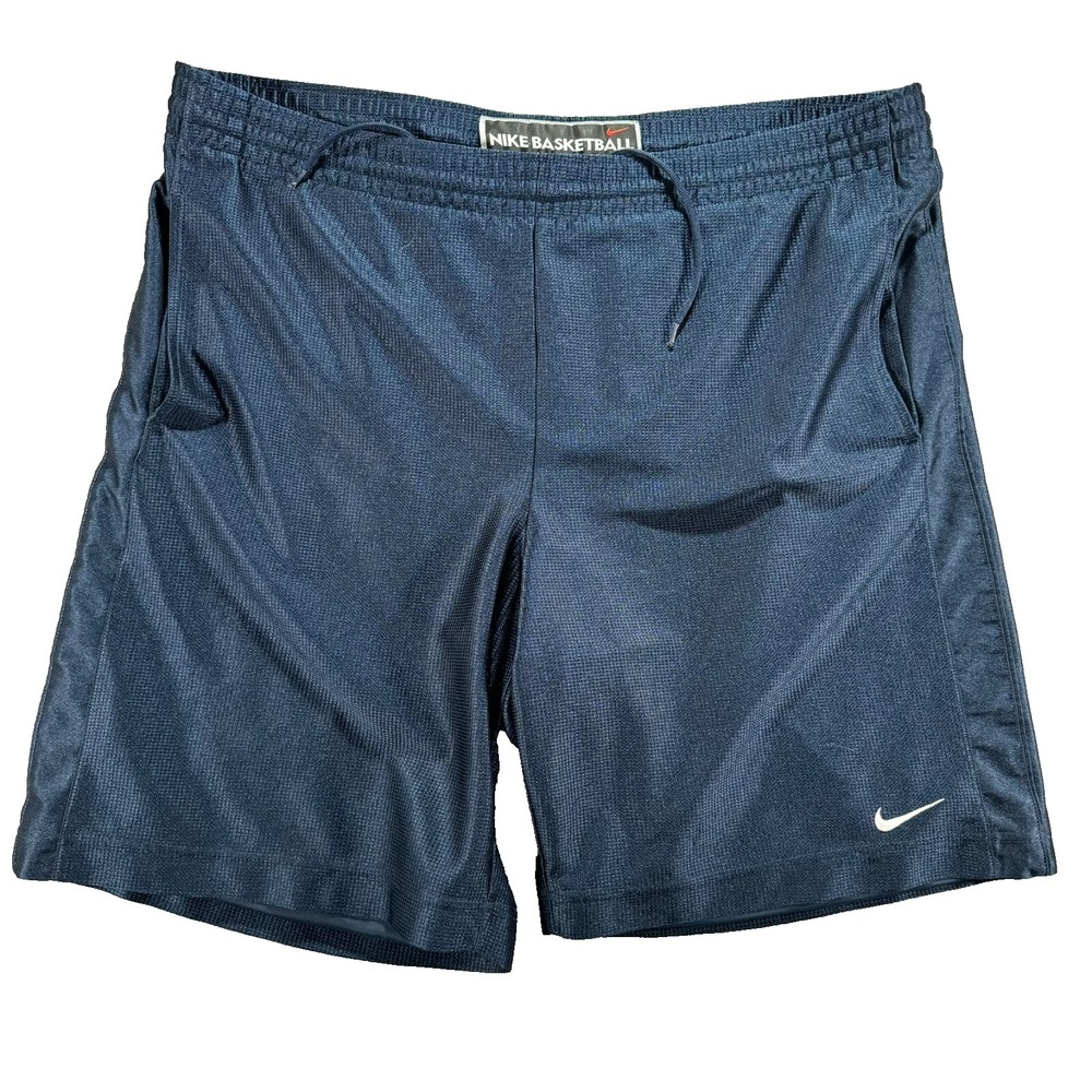 VTG Nike Dazzle Shorts XL Navy Blue Y2K Basketball Baggy Mesh Cyber Streetwear